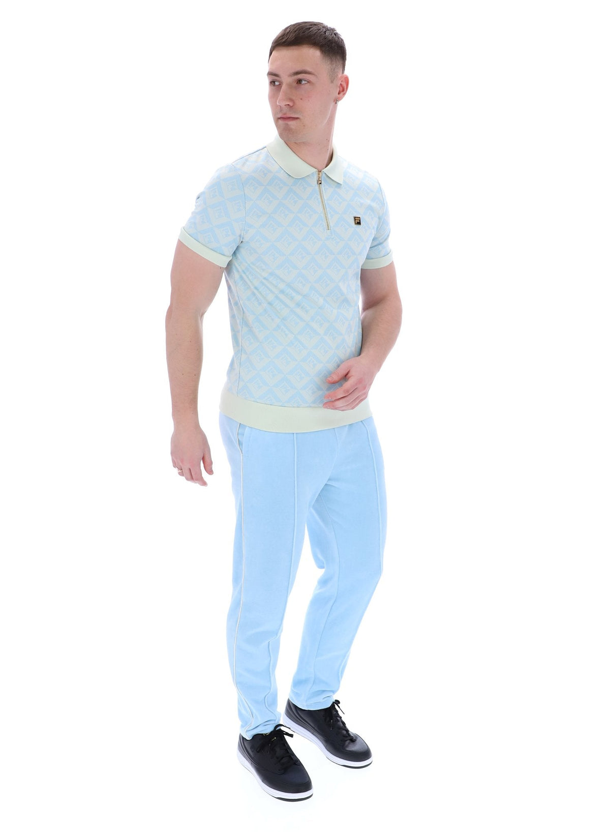Summer Song Axel Jacquard Geo Polo - Egret
