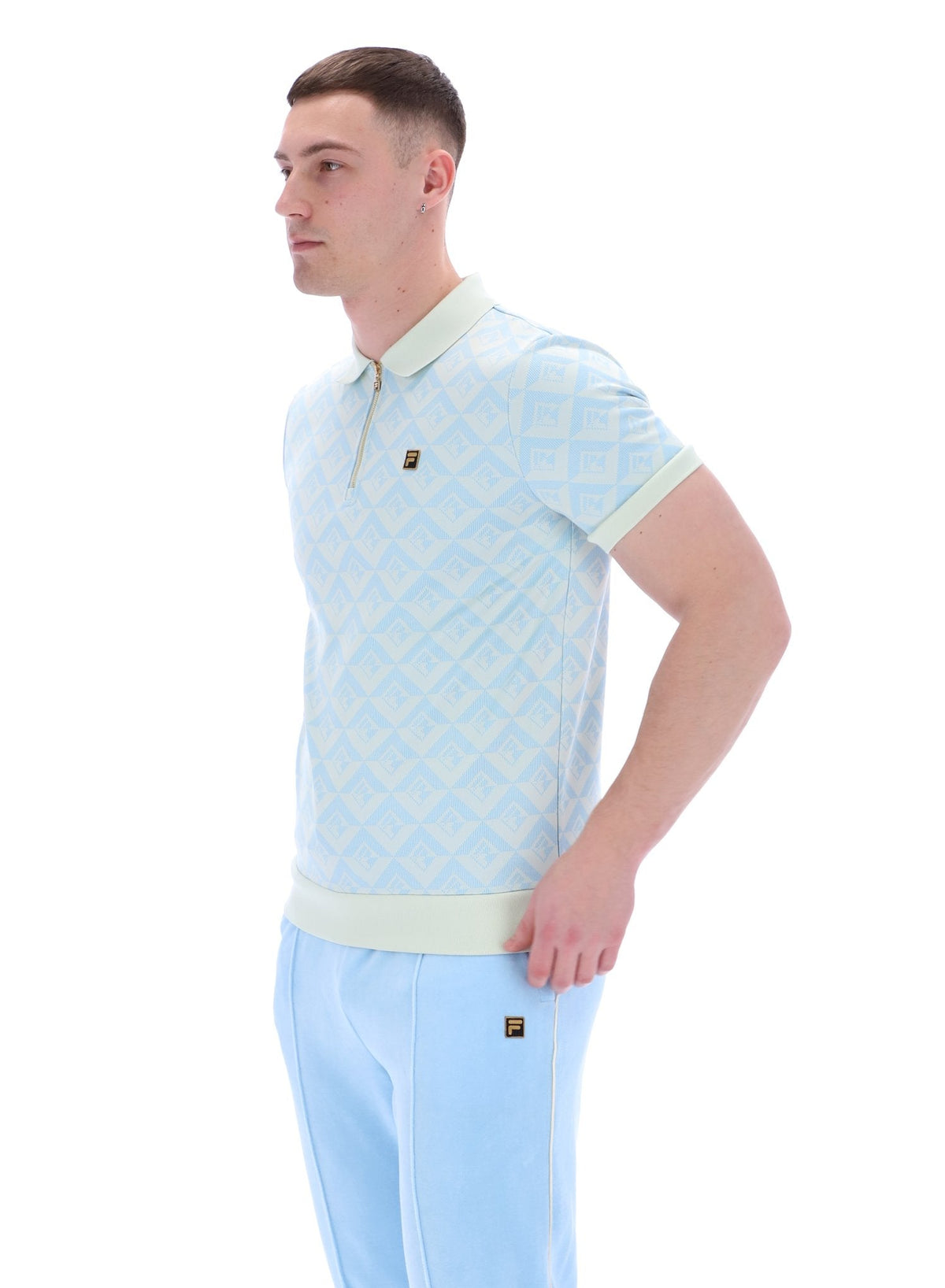 Summer Song Axel Jacquard Geo Polo - Egret