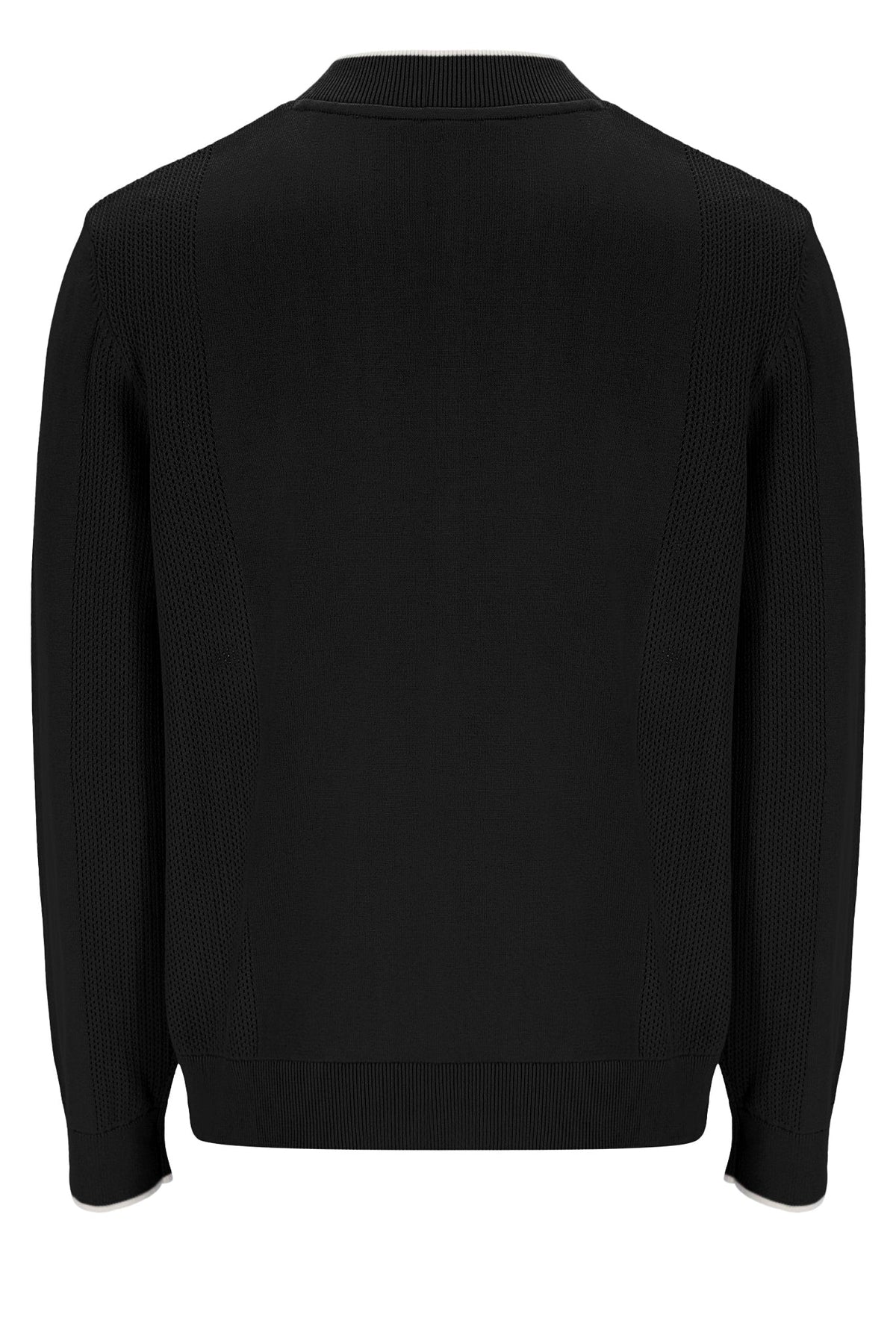 Black Ferguson Open Knit Pointelle Panel Track Top - Black