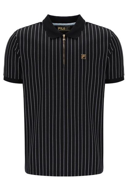 Black Patton Jacquard Stripe Polo - Black