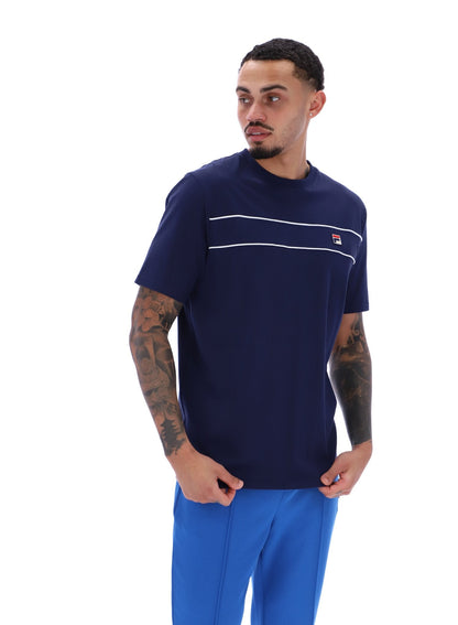 Fila Navy Williams Contrast Piping T-Shirt - Fila Navy
