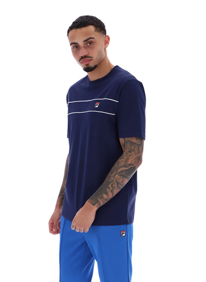 Fila Navy Williams Contrast Piping T-Shirt - Fila Navy