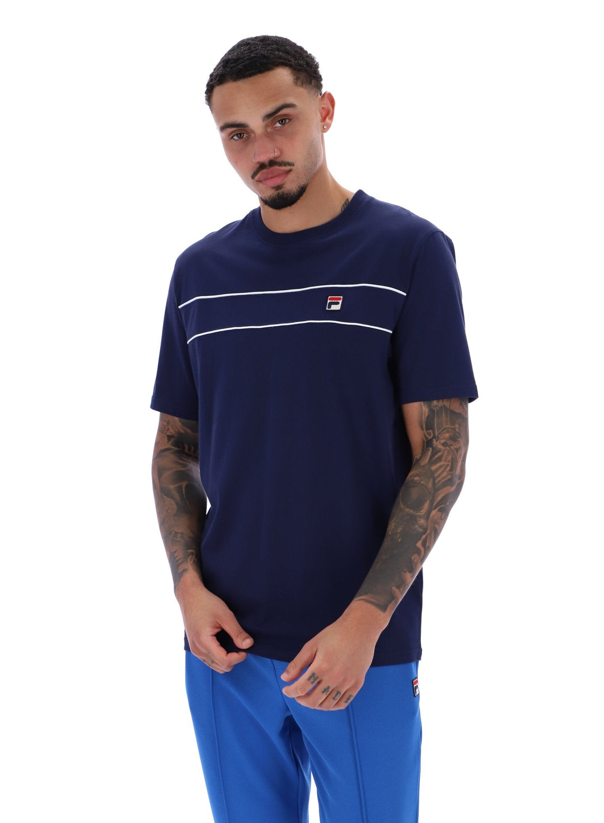 Fila Navy Williams Contrast Piping T-Shirt - Fila Navy