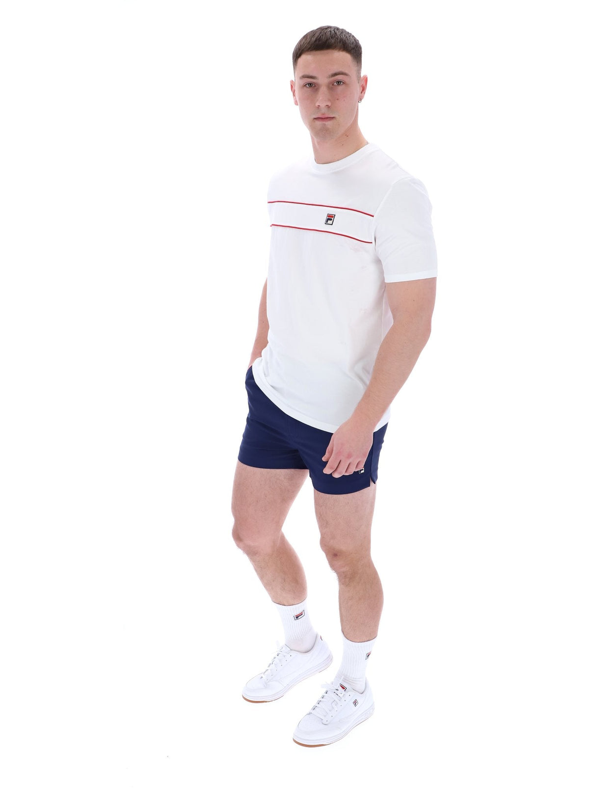White Williams Contrast Piping T-Shirt - White