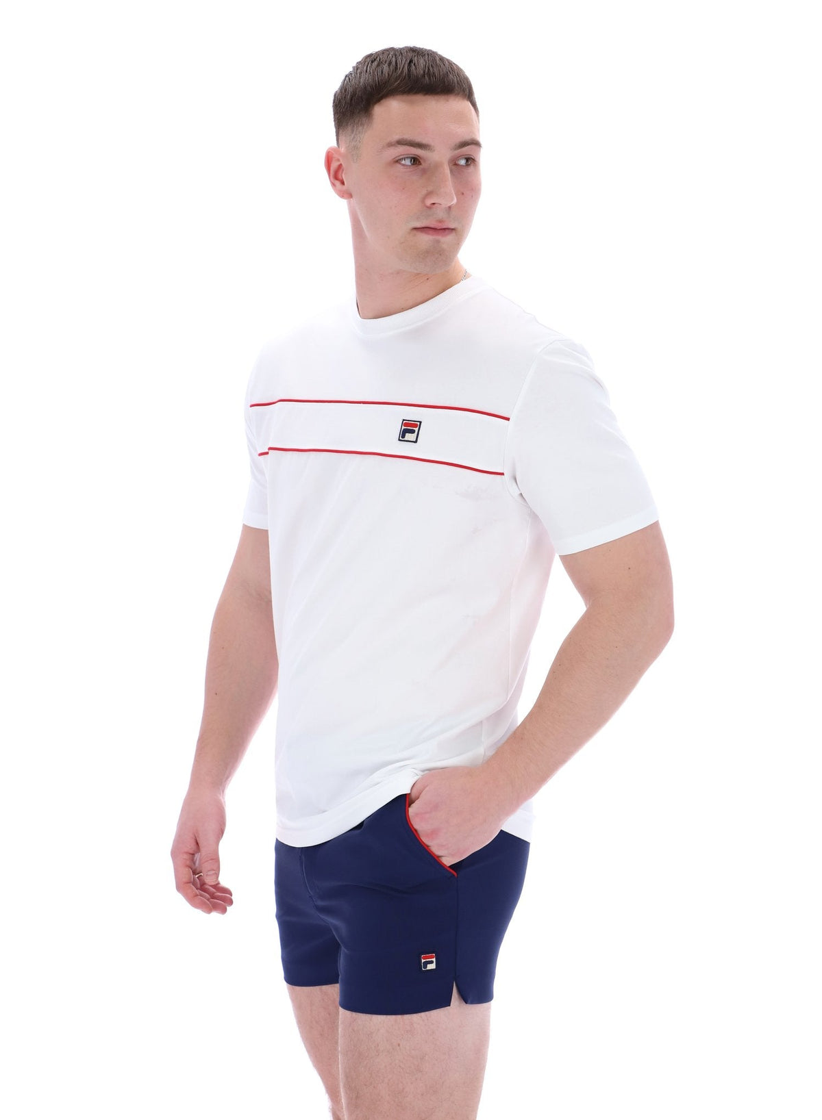 White Williams Contrast Piping T-Shirt - White